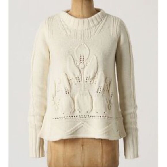 Anthropologie Rosie Neira Cloudleaf Funnelneck Sweater - Picture 1 of 11